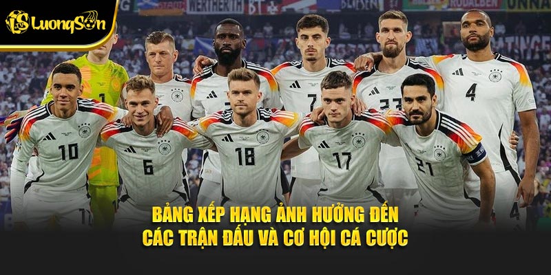 Bảng xếp hạng ảnh hưởng đến các trận đấu và cơ hội cá cược